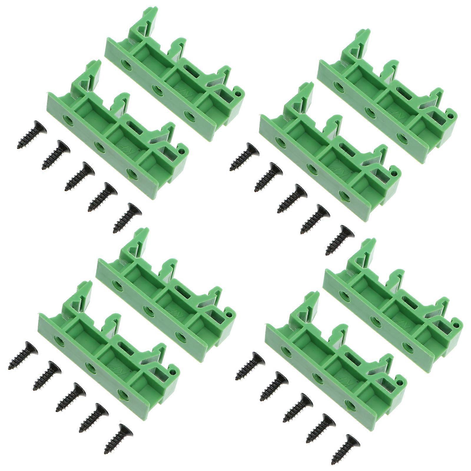 Din Rail Mounting Adapter Pcb Mounting Bracket Diy Electrical Projects Rectangular Adapter Green 4.4x2x1cm Din Rail Installation 10 Sets