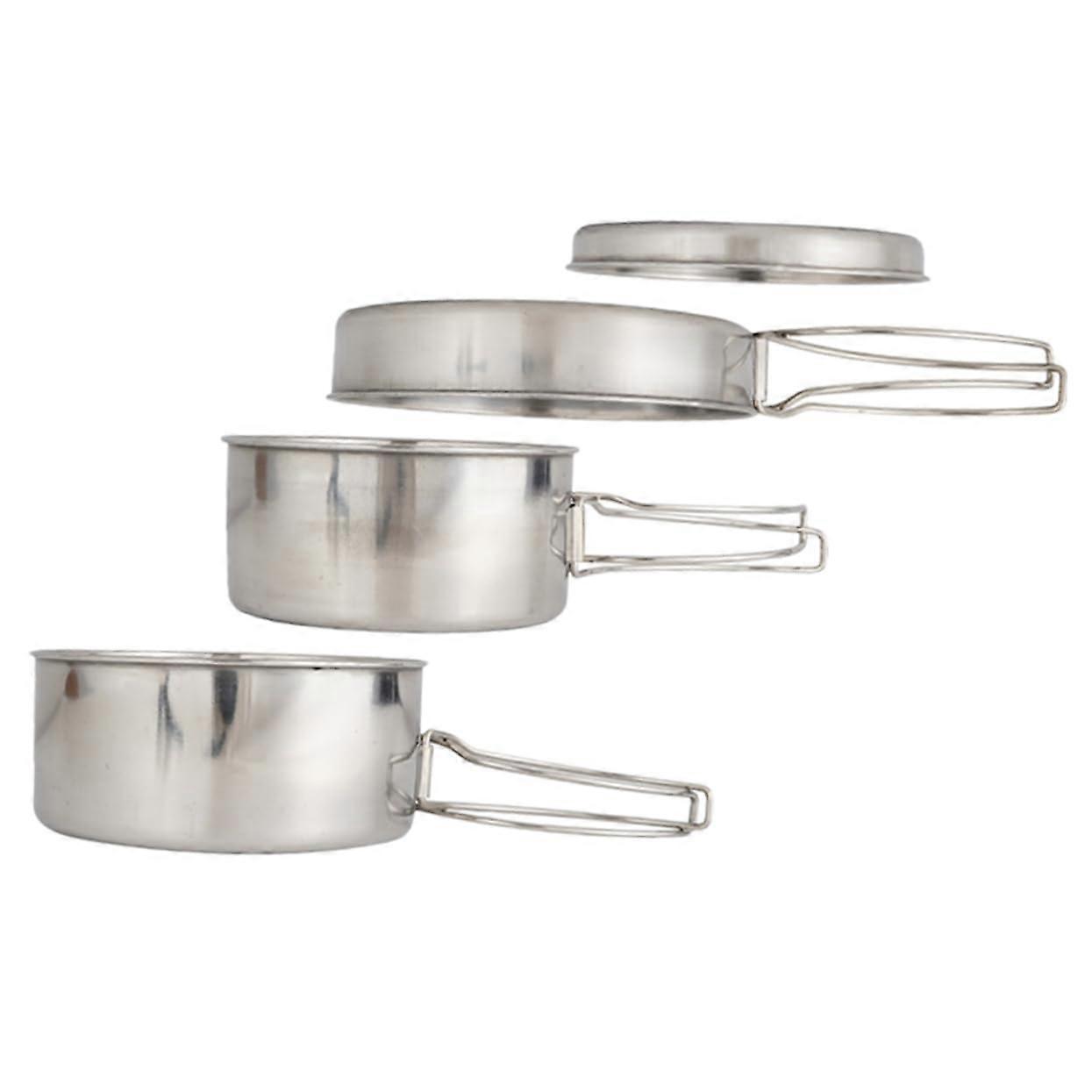 Camping Cookware Set - 3-Piece Portable Cooking Set with Pot, Pan, Plates, and Mugs for Outdoor Activities, Camping, and Picnics