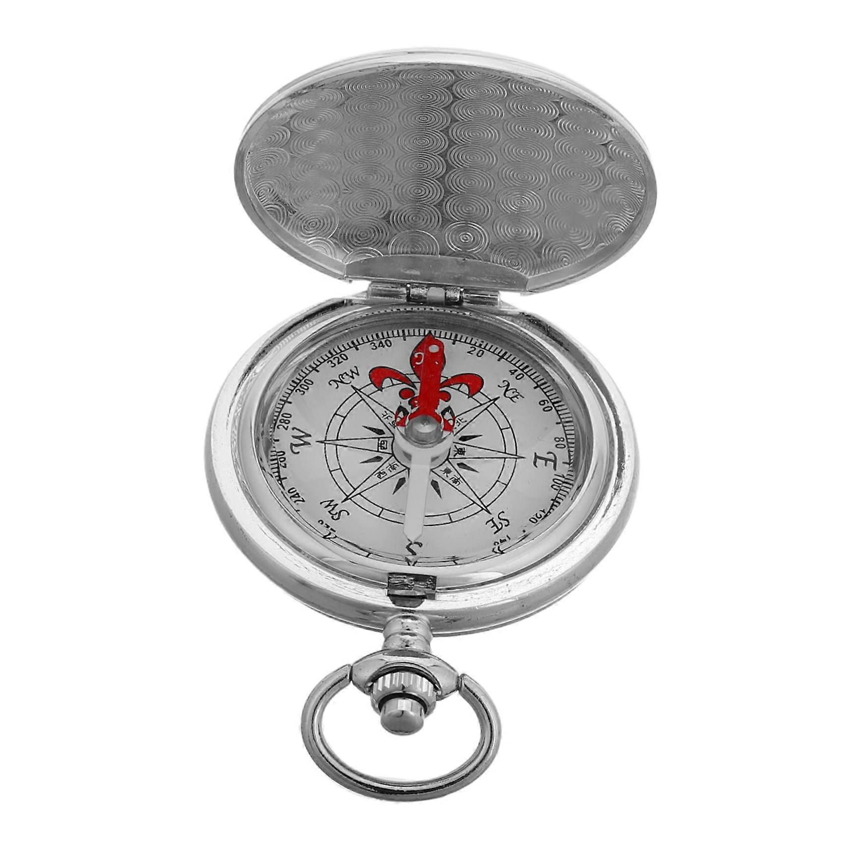 Pocket Watch Made of Zinc Alloy with Compass and Mechanical Engraving for Men