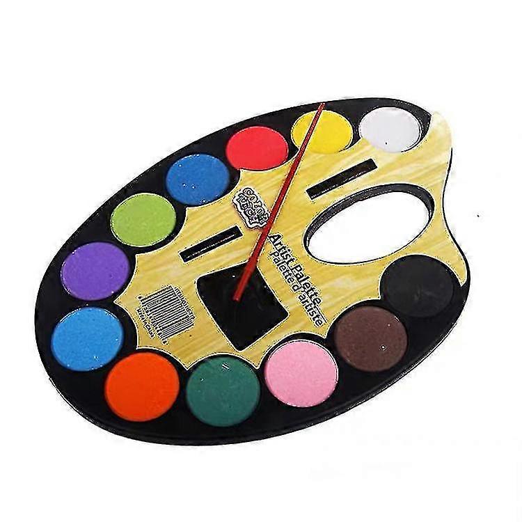 12 Color Solid Watercolor Paint Kit for Beginners and Hobbyists