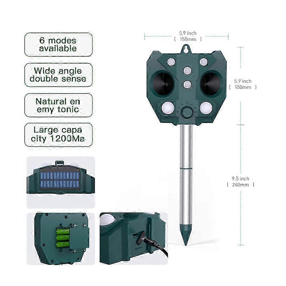 3x超音波猫犬キツネ害虫モーションセンサーリペラースカーラー抑止忌避剤