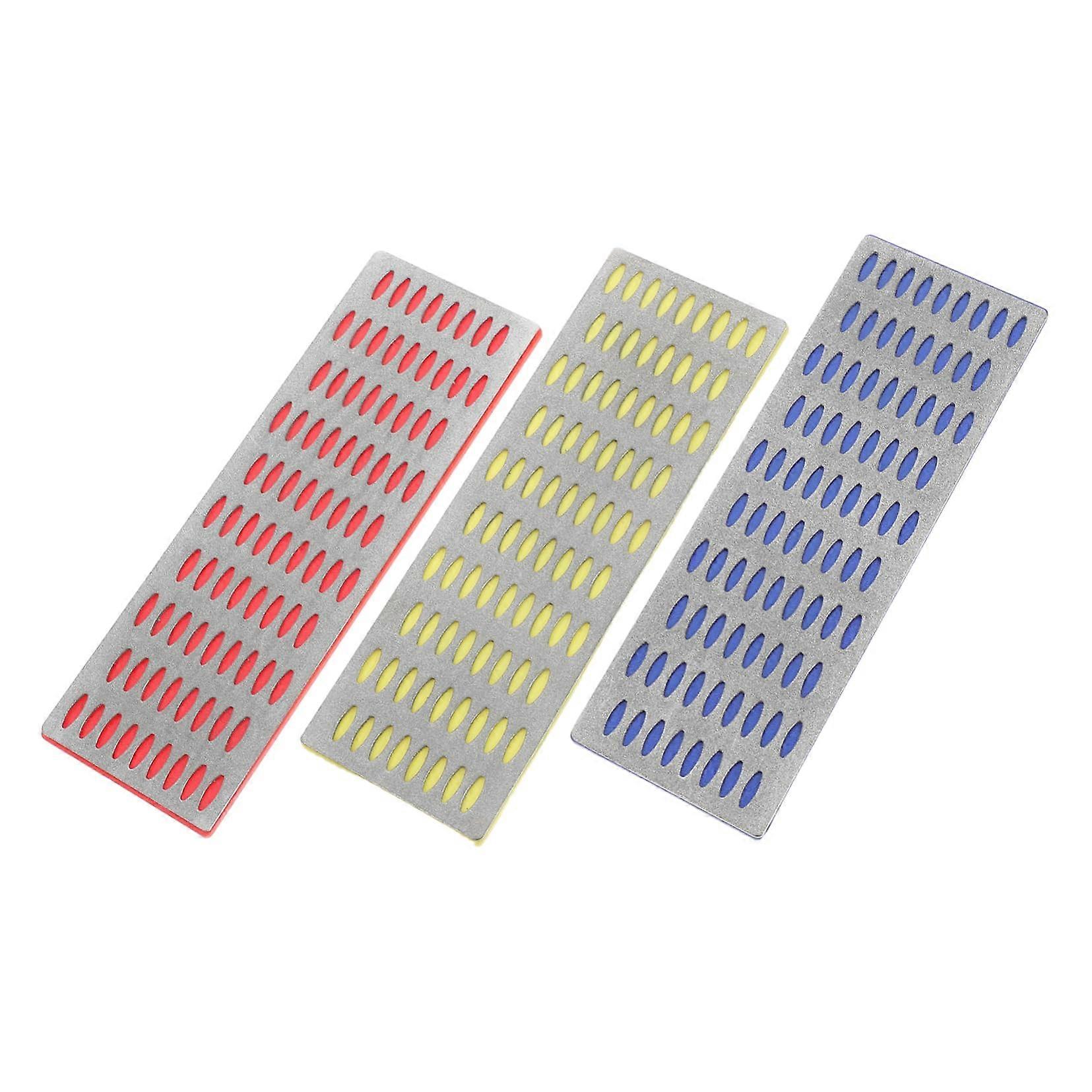 Sharpening Stone 3-Piece Set For Kitchen Knives And Scissors, One-Sided Mesh Design For Efficient, Durable Sharpening
