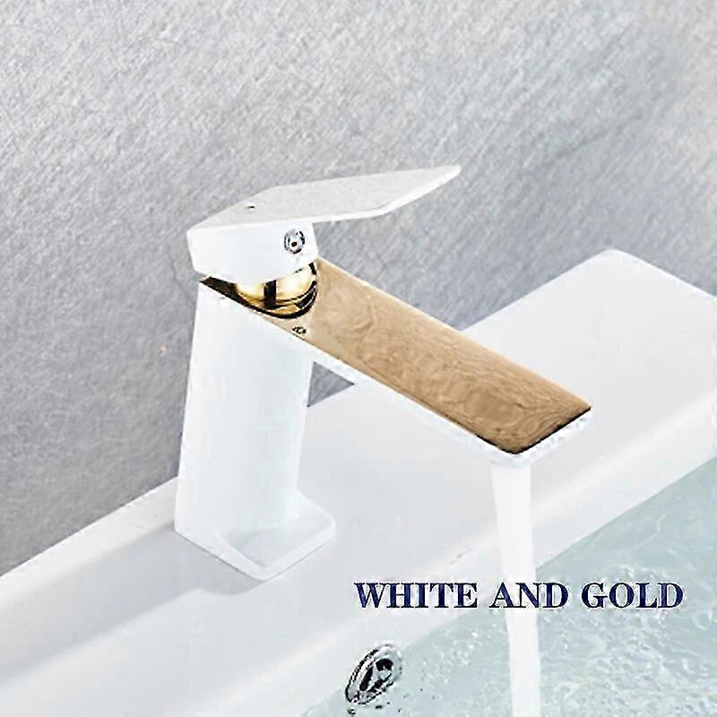 Brushed Gold Bathroom Basin Faucet Bubbler Gentle Effluent Single Handle Hot and Cold Mixer Tap Sink Faucet