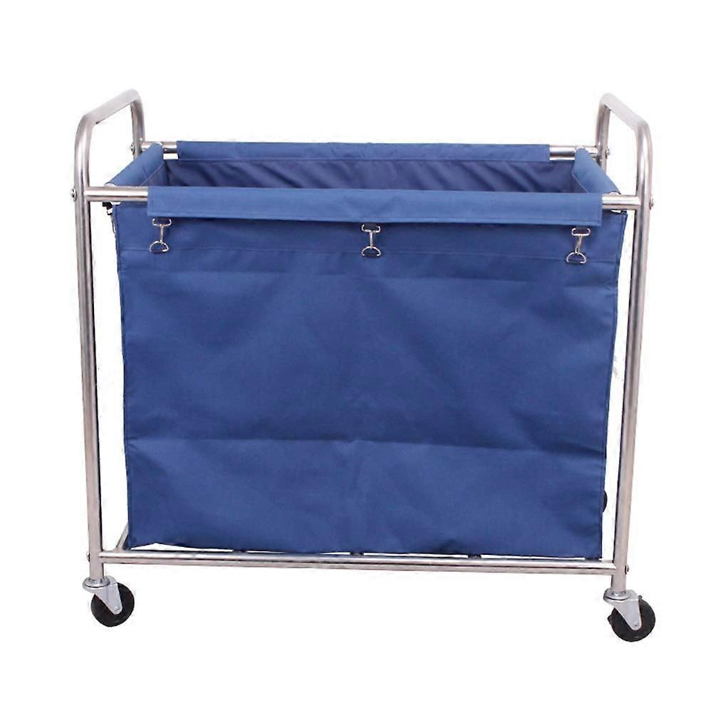 Large Laundry Sorter Trolley on Wheels with Sturdy Metal Frame and Removable Oxcanvas Bags Beige (Blue) Heavy Duty Sack Truck