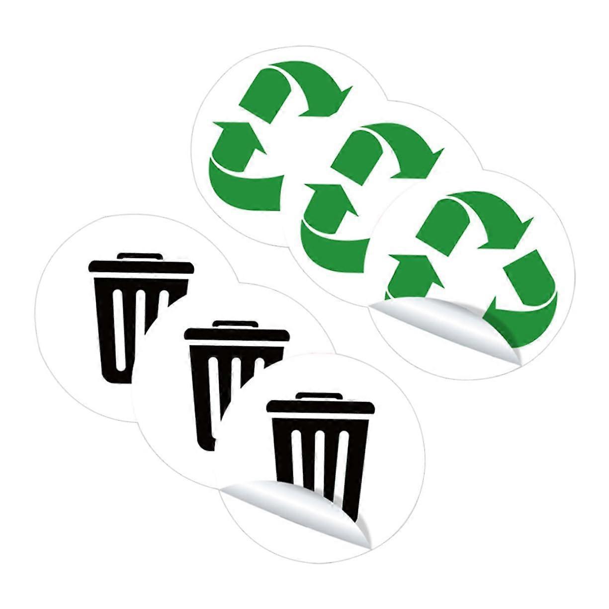 Rubbish Classification Labels Set of 3, Durable Recycling Stickers for Trash Bins, Eco-Friendly Waste Sorting Labels