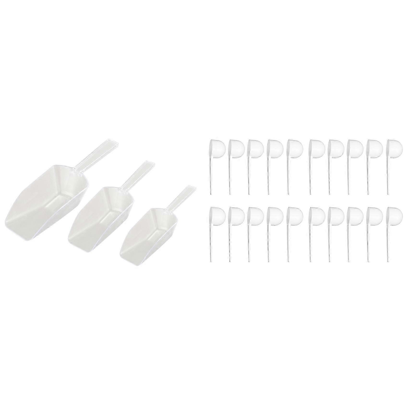 3 Pcs Palette Eis Schaber Form Kunststoff Scoop - Transparent & 20 Pcs Kaffee Scoops/Esslöffel Plast
