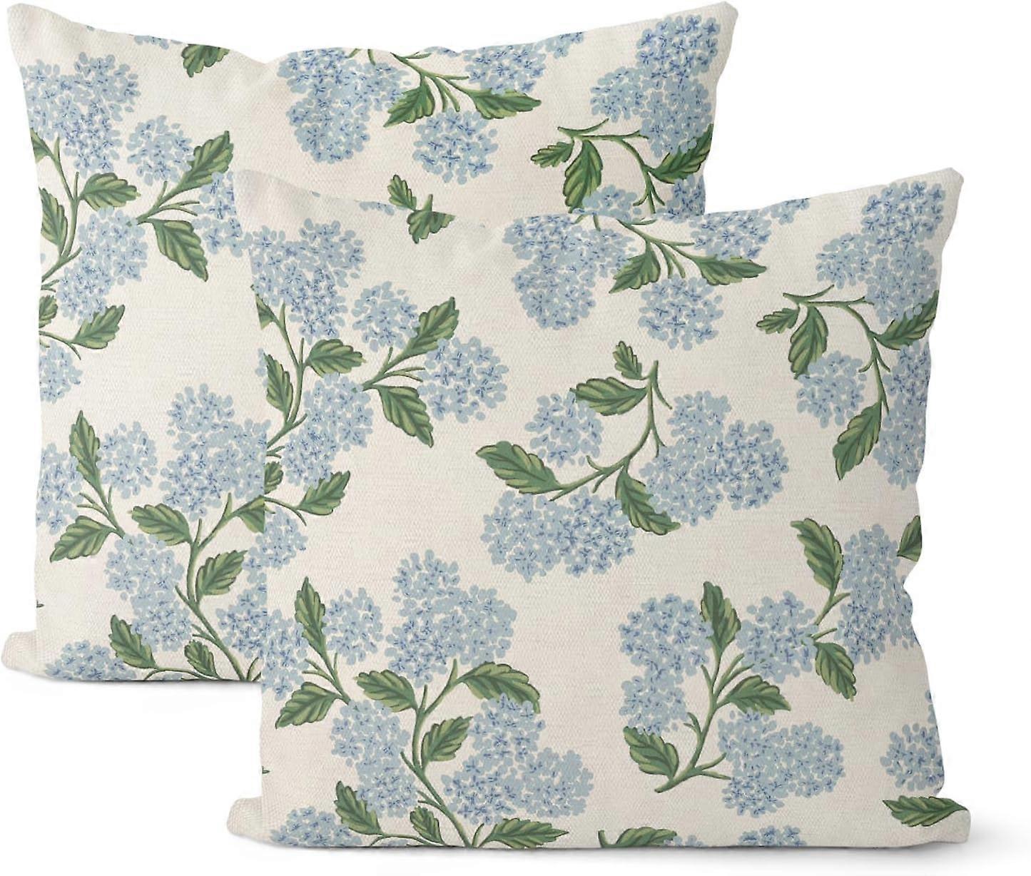 2 Pieces Spring Pillowcases Hydrangea Decoration