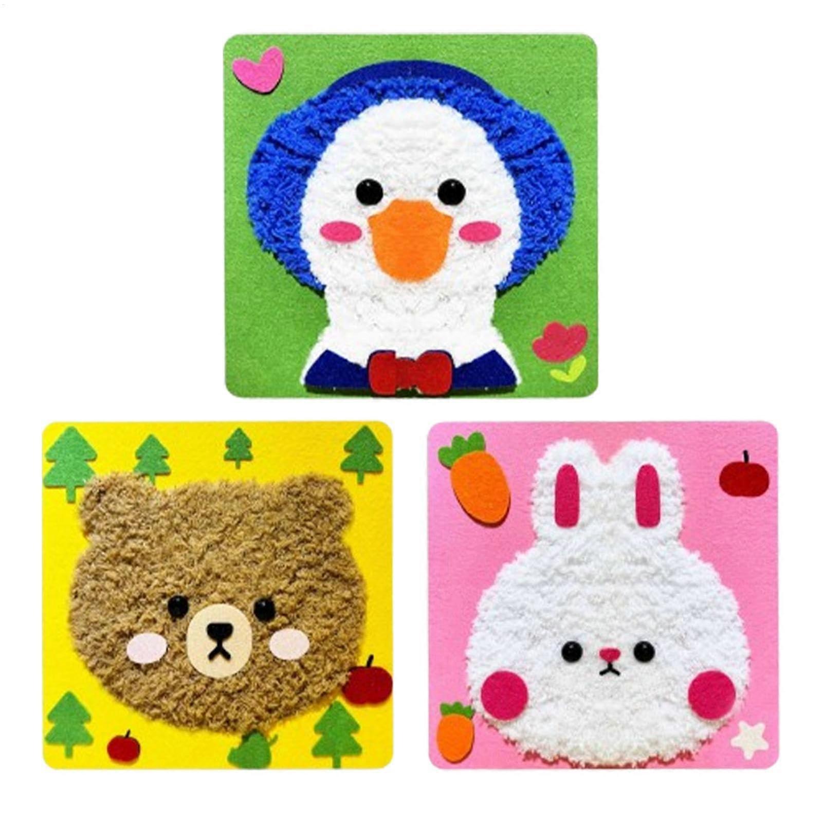 Handmade Doll Sewing Kit  Felt Animal Set, Wool Ornaments Craft Set