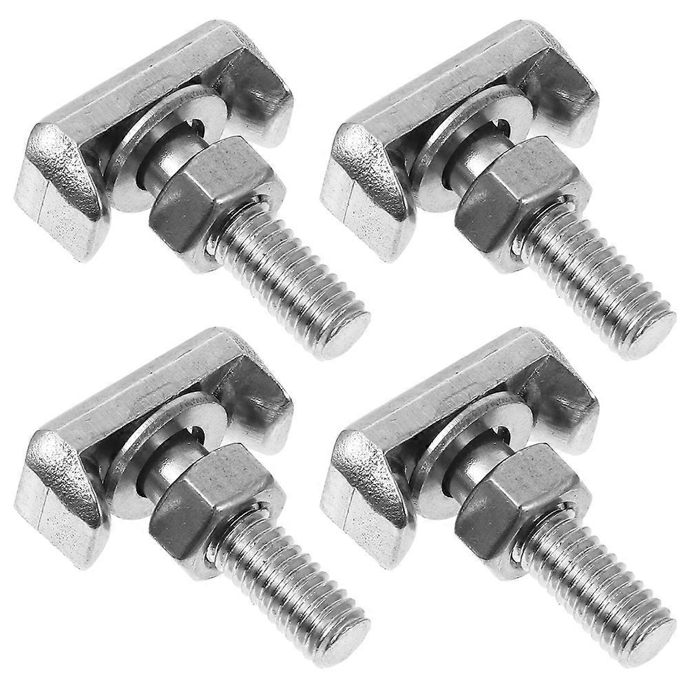 4pcs Stainless Steel T Bolt Battery Terminal Fasteners, Durable Automotive Battery Tensioners for Easy Installation and High Compatibility