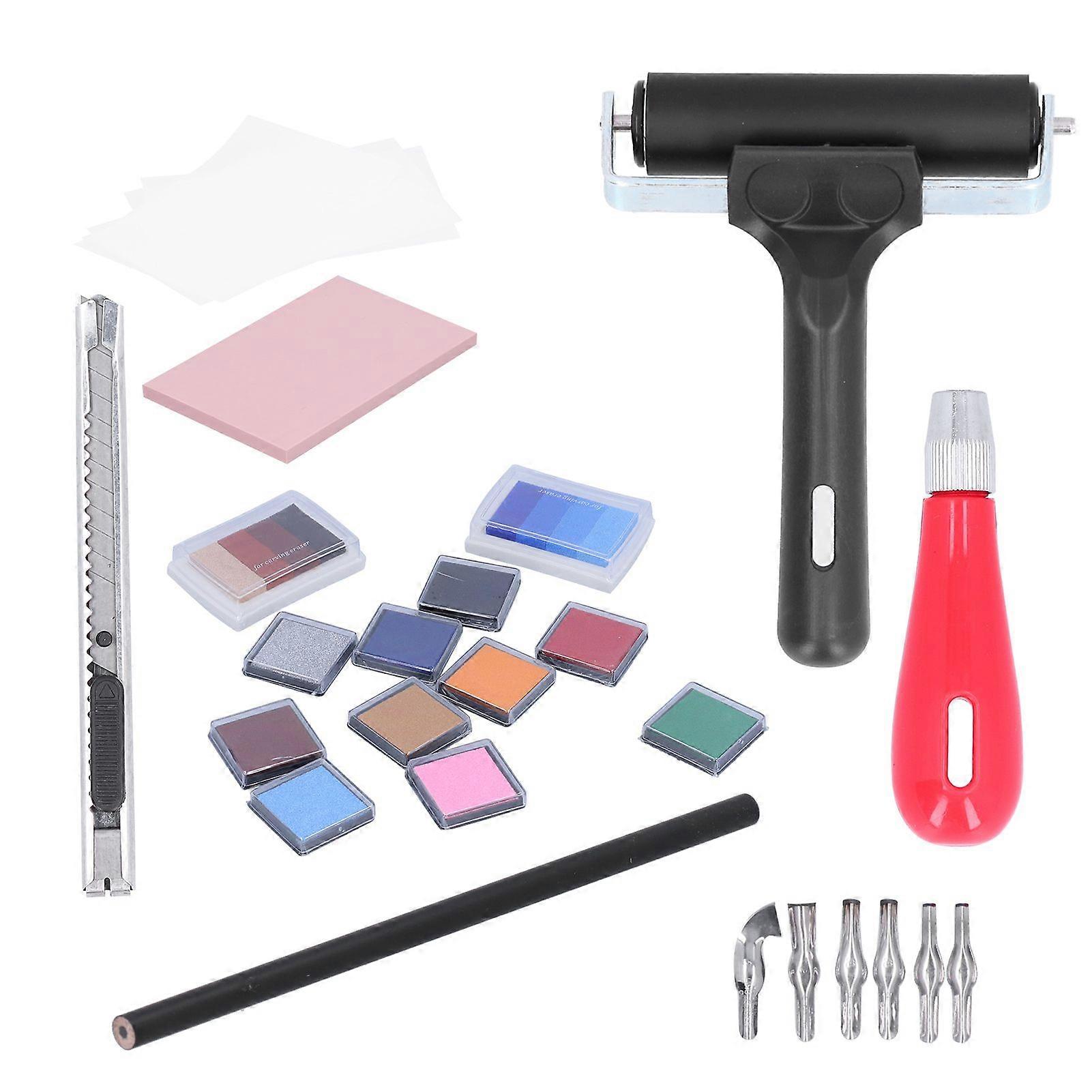 2025 Latest Model  Carving Rubber Stamp Kit Block Printmaking Printing Mixed