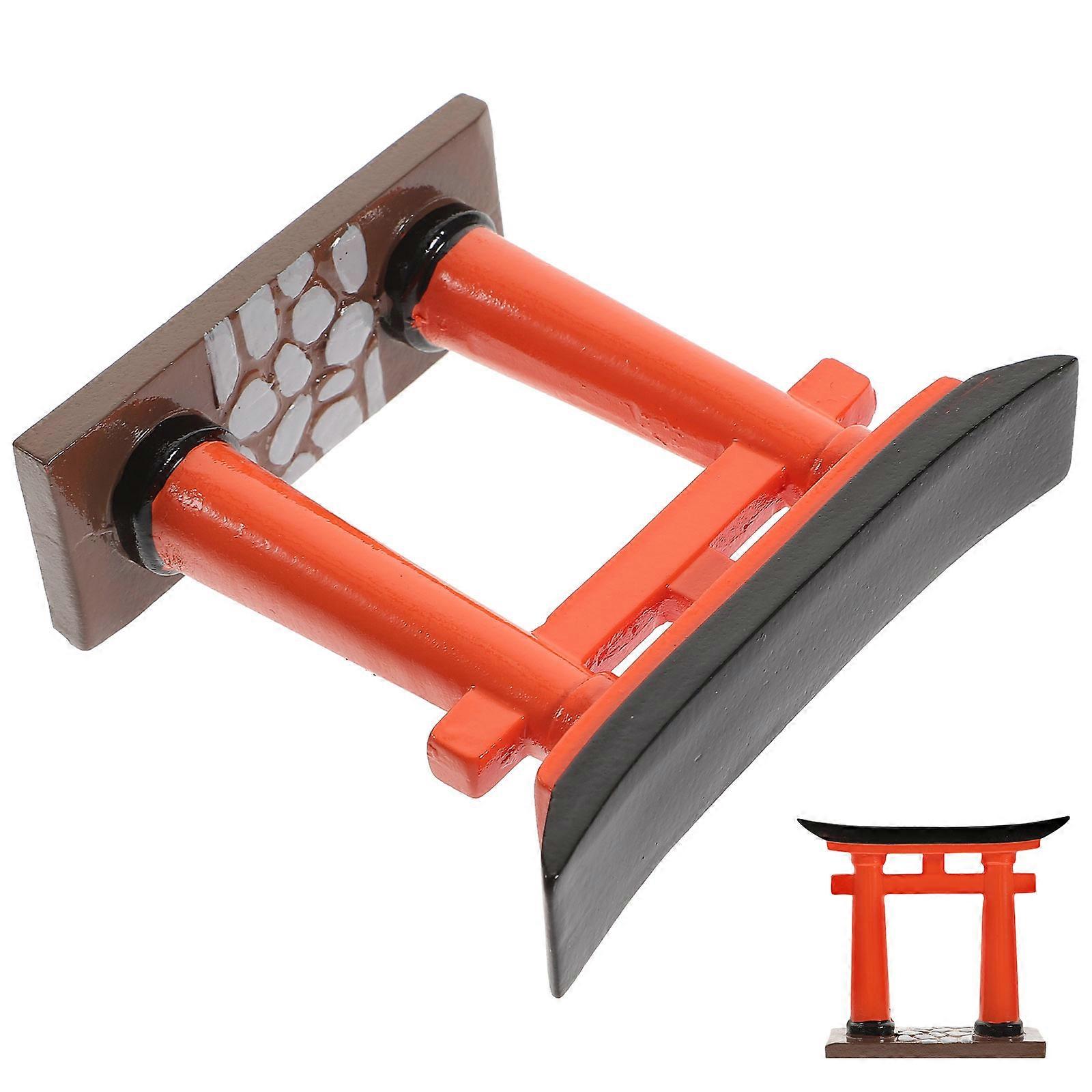 Miniature Japanese Gate Ornament, Decorative Bonsai Fish Tank Statue for Aquariums and Outdoor Spaces