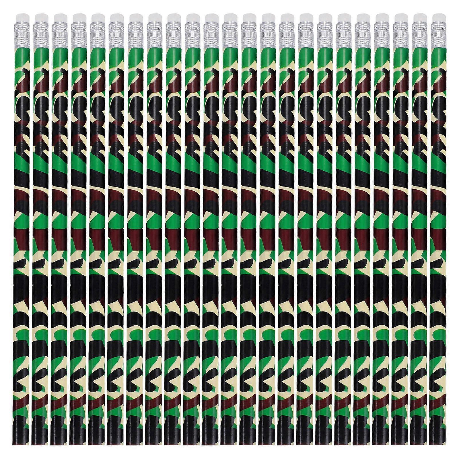 50 Pack Camouflage Pencils with Erasers – Ideal for Students, Teachers, and Art Supplies