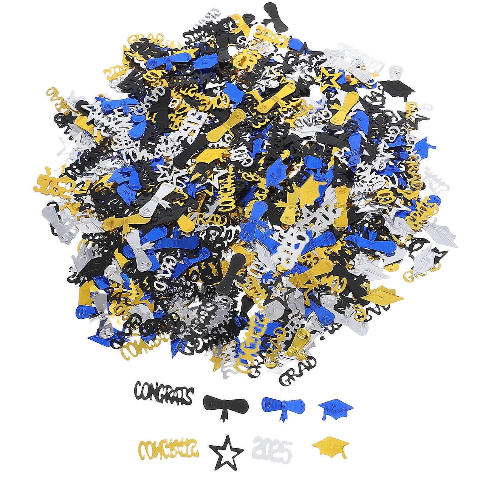 Congrats Grad Party Confetti Pvc Material For Class Of 2025 Celebrations Elegant Design 3 Packs