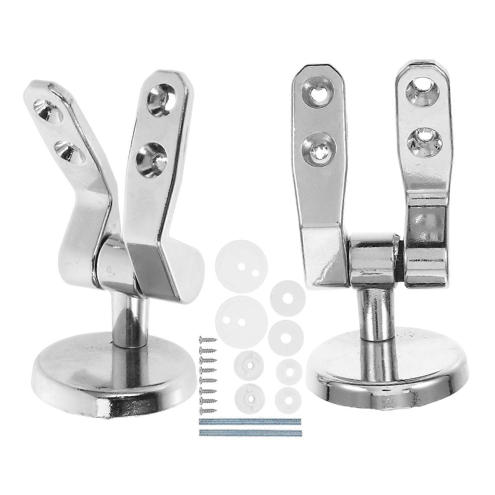 Soft Closing Toilet Lid Hinges Replacement – Durable Alloy Hardware with Screws and Bolts for Secure Bathroom Installation