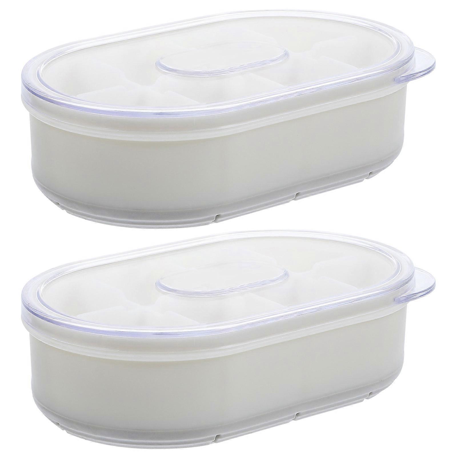 Ice Making Molds Ice Cube Maker Indoor Use Gray Material PP Odor Prevention 2Pcs