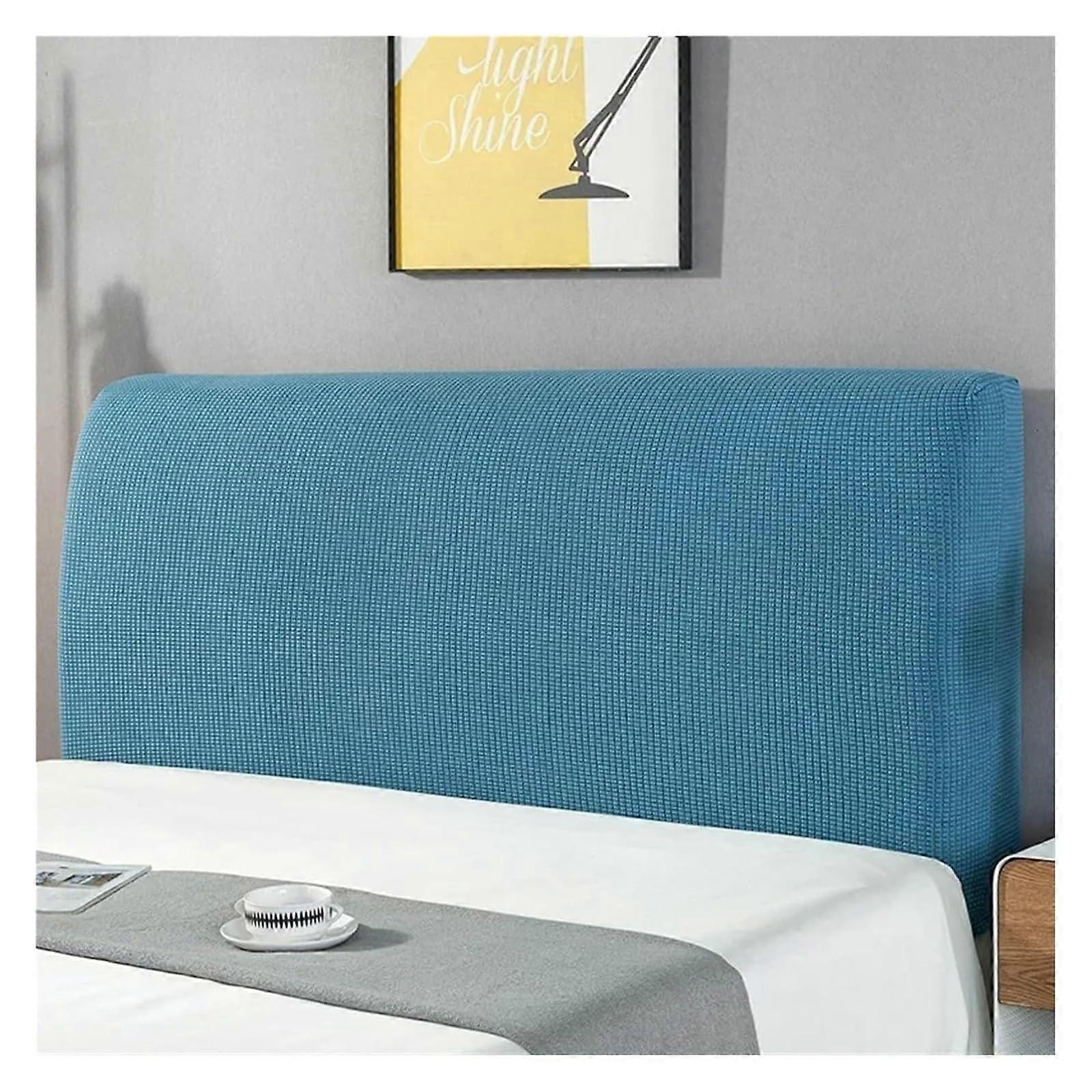 Soft, solidcolored, flexible cover, full coverage, headboard protector for bedroom, decoration, sea blue, 180 cm