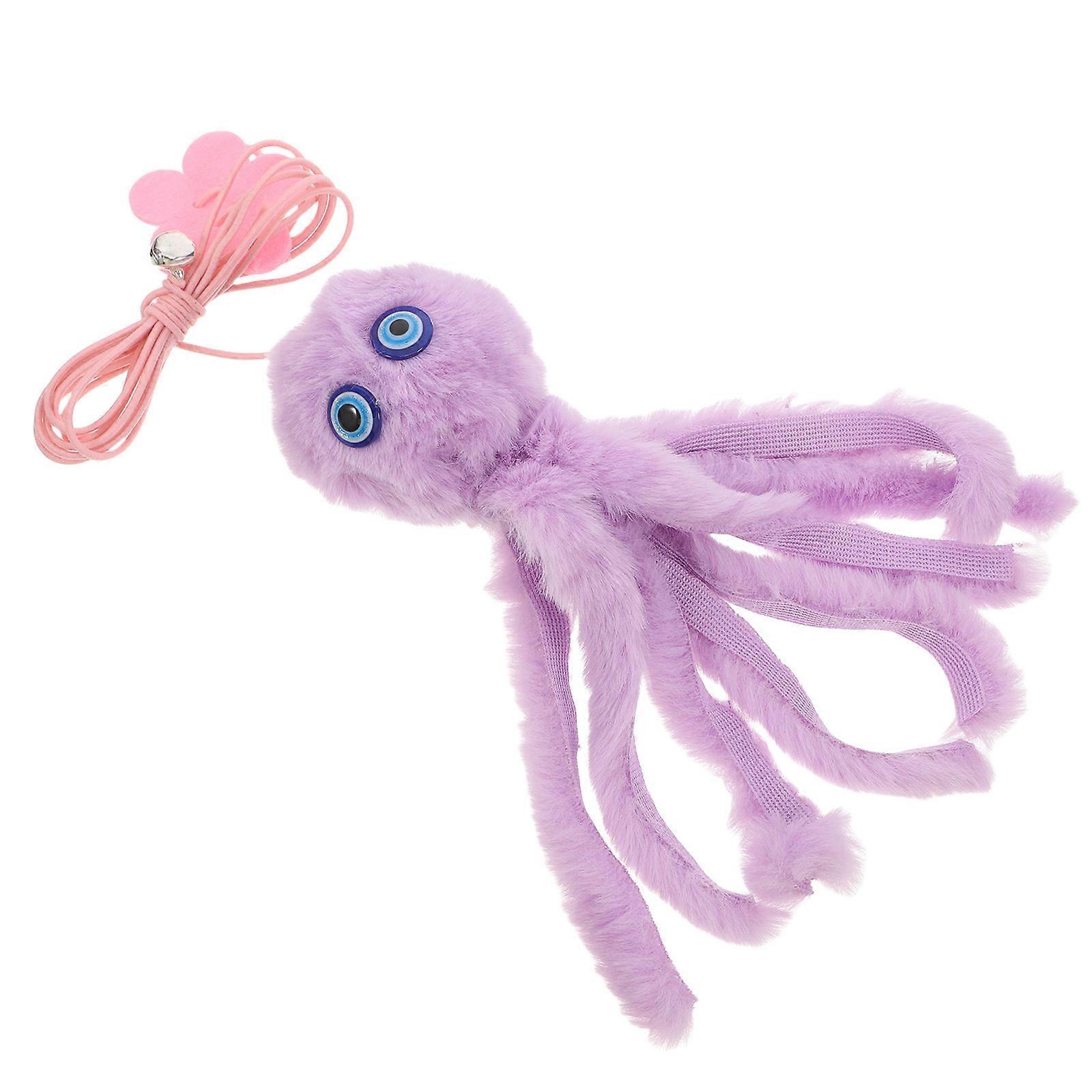 Elastic Teaser Elastic Cat Toy for Indoor Cats with Bell Violet Plush