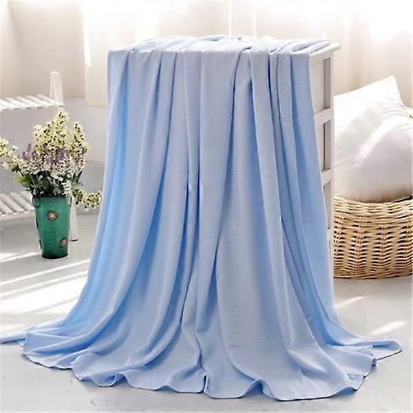 Cooling Blanket Summer Thin Breathable Blanket for Bed Sofa Travel Air Conditioner Quilt Adults Blue 200x230cm