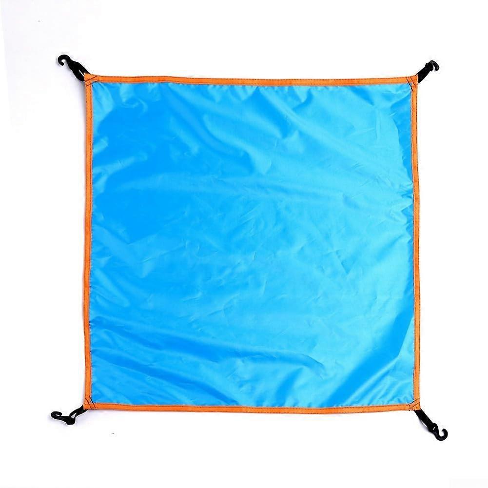Outdoor Camping Tarp Waterproof Oxford Fabric Cover with Elastic Hooks for Weather Protection (56 x 56 cm, Blue)