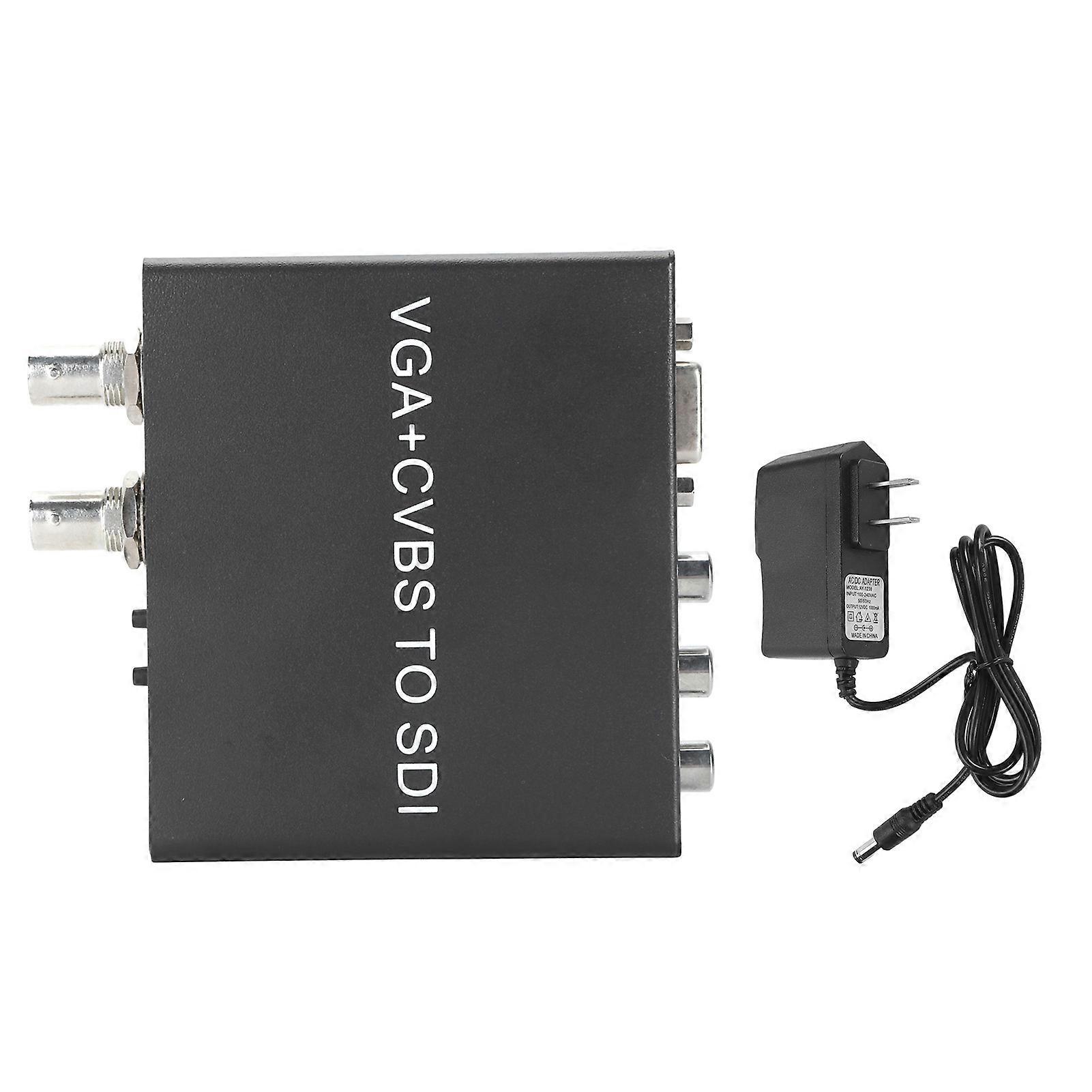 VGA CVBS to SDI Converter, Dual SDI Output, 1080P, Reliable Adapter, US Plug