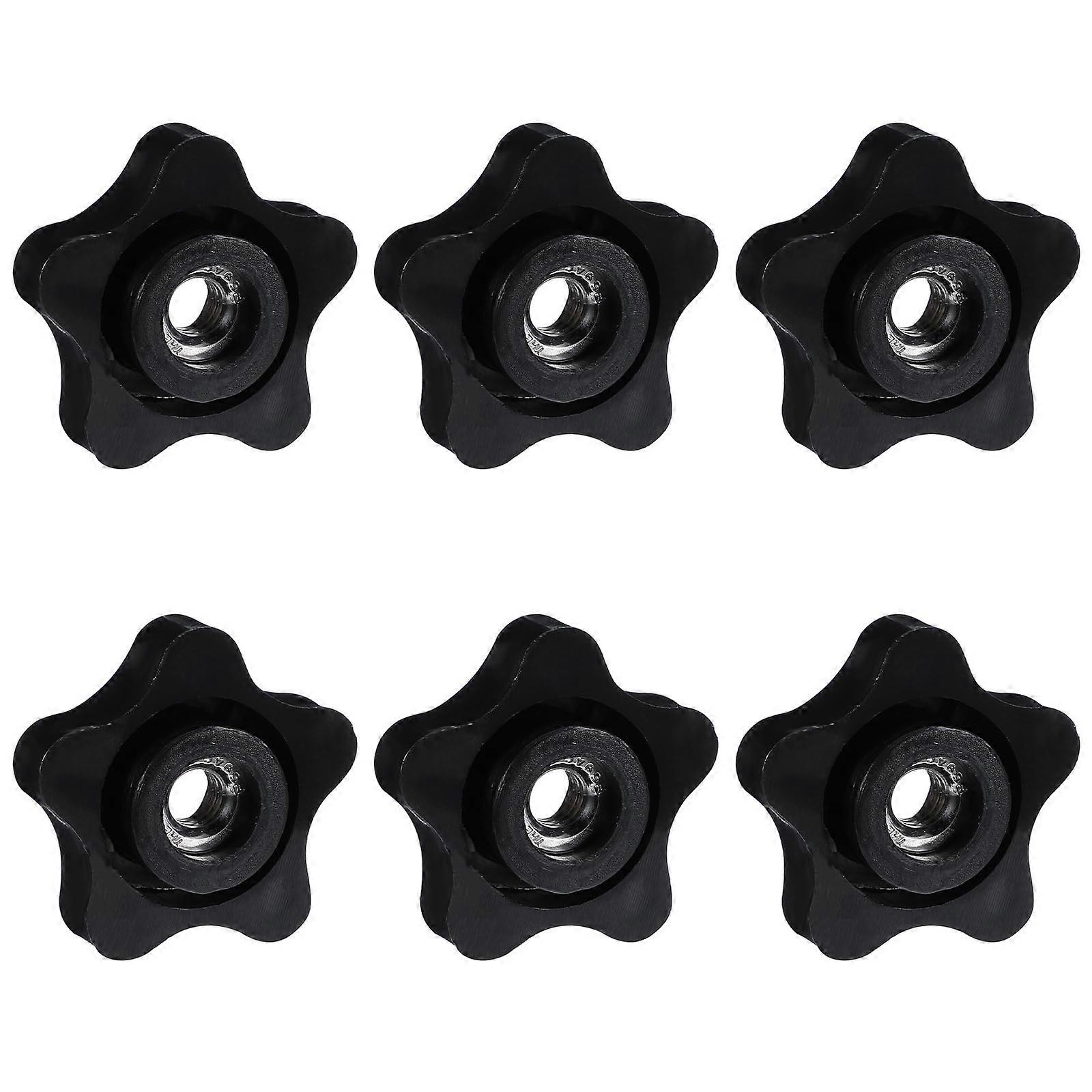 6 Pieces 5/16 Wing Nut, 5/16 Inch Star Knobs, 5 Star Shaped Threaded Knob, 5/1618 Threaded Knob Nut for T Rail Bolts, Jig Knobs, Saw Machine, Drill