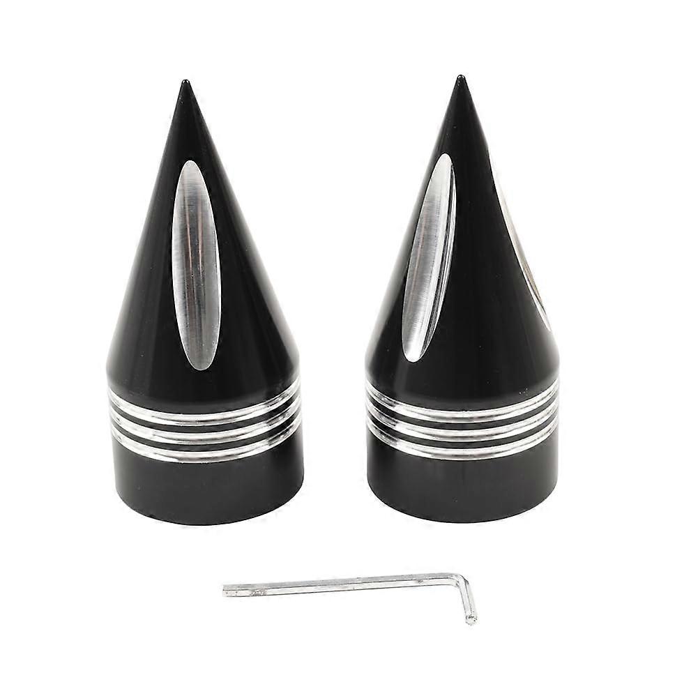 XJ46-VU-2S3L Axle Blocks Spike Front Axle Cap Nut Cover Aluminum Black & White for Dyna Low Ride Model