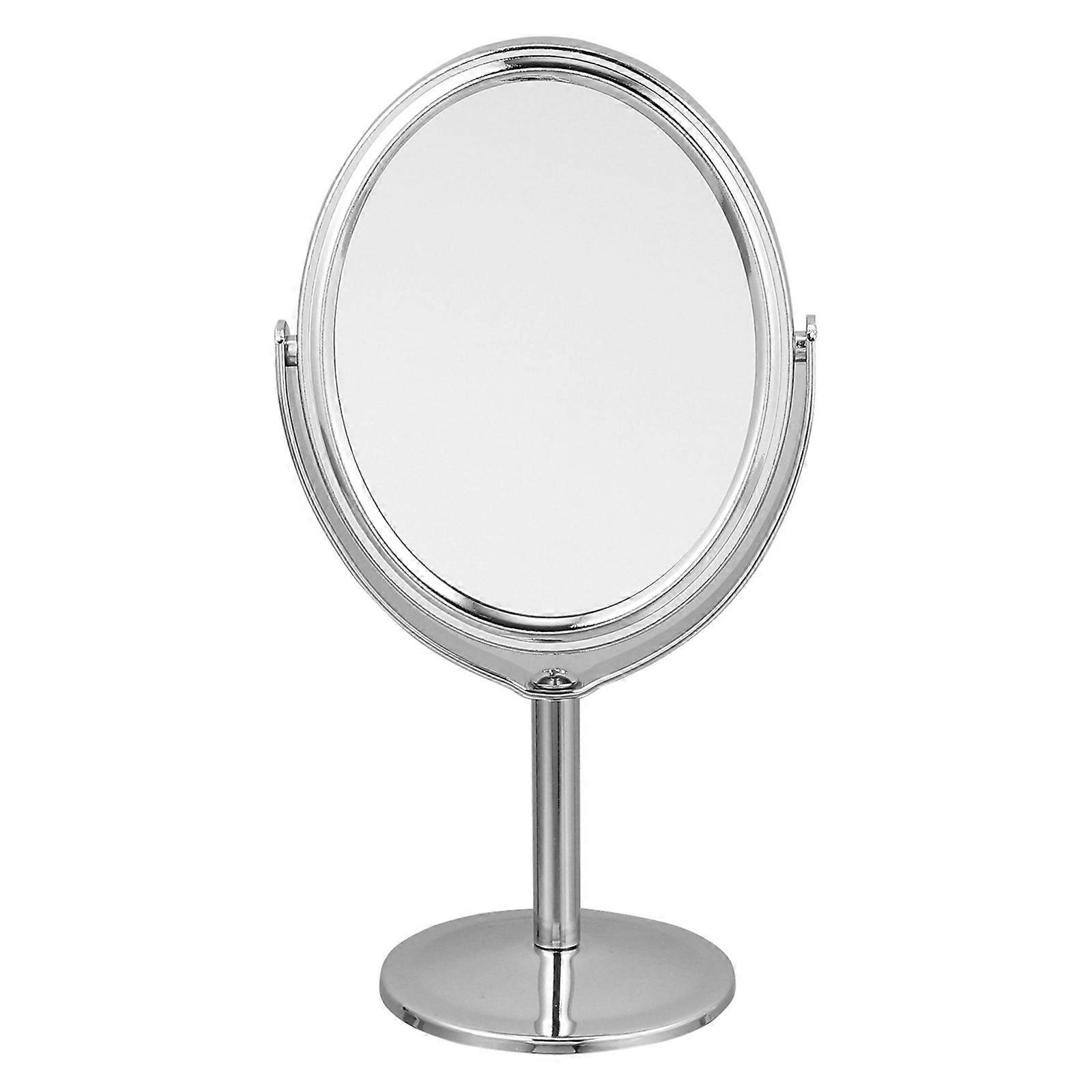 Concise Tabletop Makeup Mirror Desktop Mirror Cosmetic Mirror (Silver)