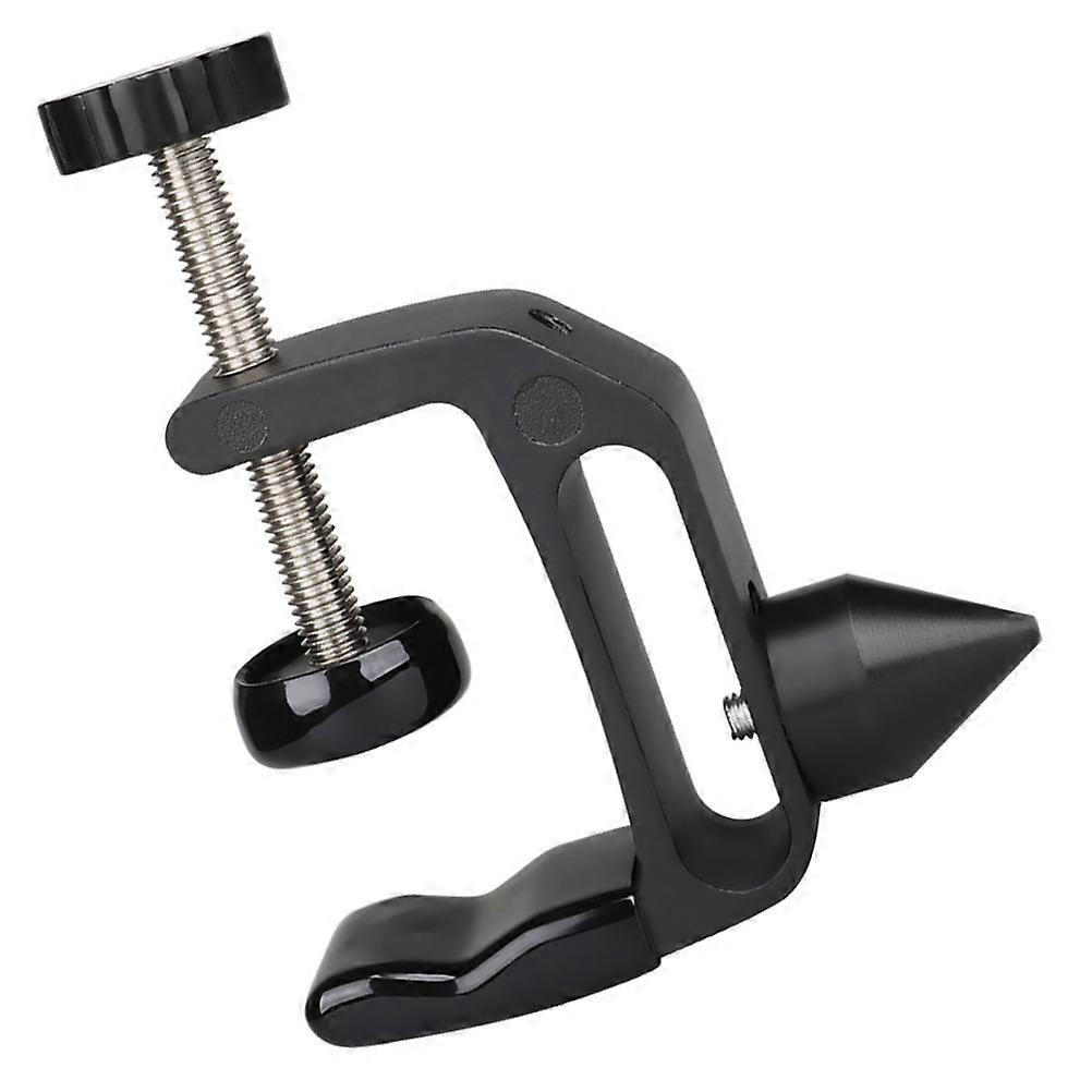 Multifunctional Clarinet Holder Desktop Storage Rack with Telescopic Spiral Clamp for Oboe and Clarinet, Cork Polishing & Mobile Phone Stand, Black