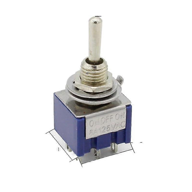 5pcs DPDT ON-Off-ON Miniature Toggle Switch 3 Position 2P2T 6A 125V Compact Electrical Control Switches