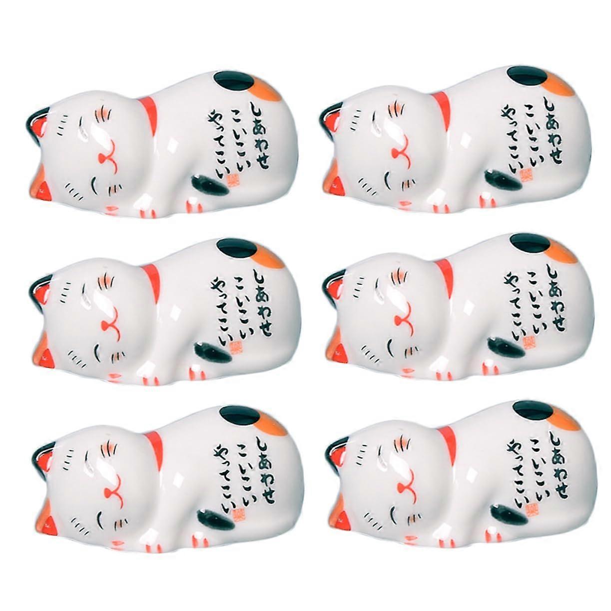 Chopstick Holder Cat Paw Napkin and Utensil Holder Spoon Rest, Animal Motif Cushion, Pack of 6