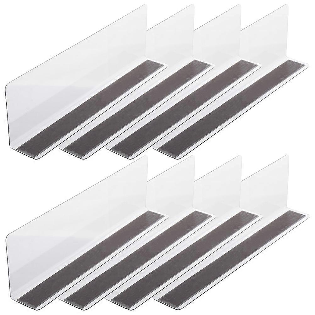 Magnetic Closet Shelf Dividers for Organization Transparent PVC and Magnet Design L Shape Fits Wire Shelving 8pcs