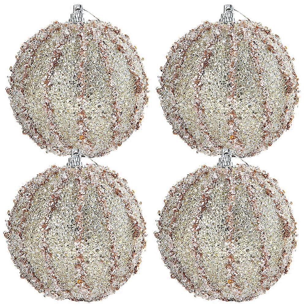 クリスマスデコレーション屋内ペンダントベージュカラフル8.00X8.00X8.00CMクリスマステーマデザイン4個