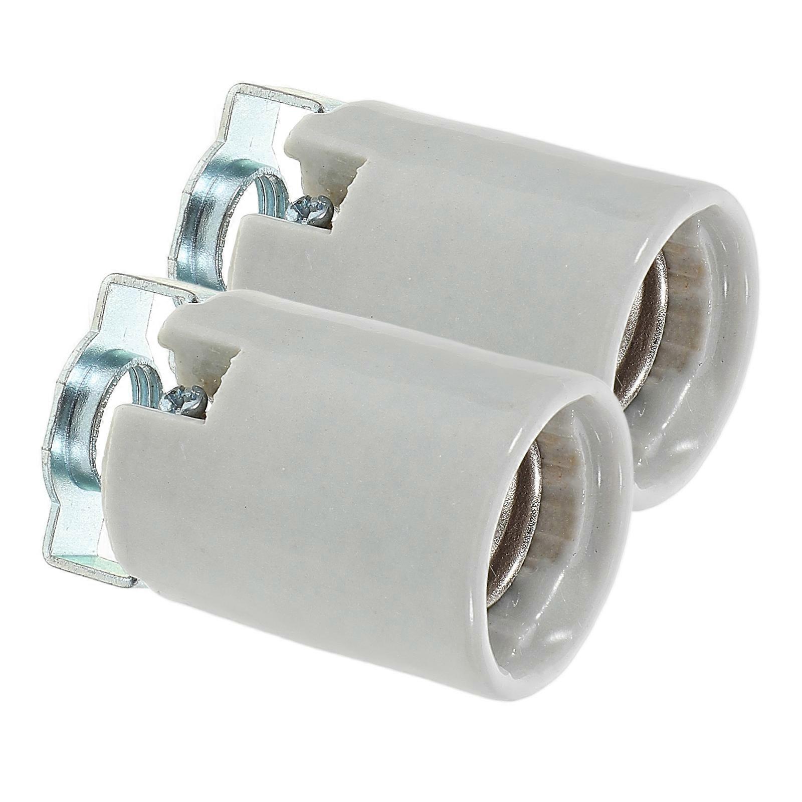 Light Socket Ceramic Base E14 Secure Screw For Home Lighting 2Pcs
