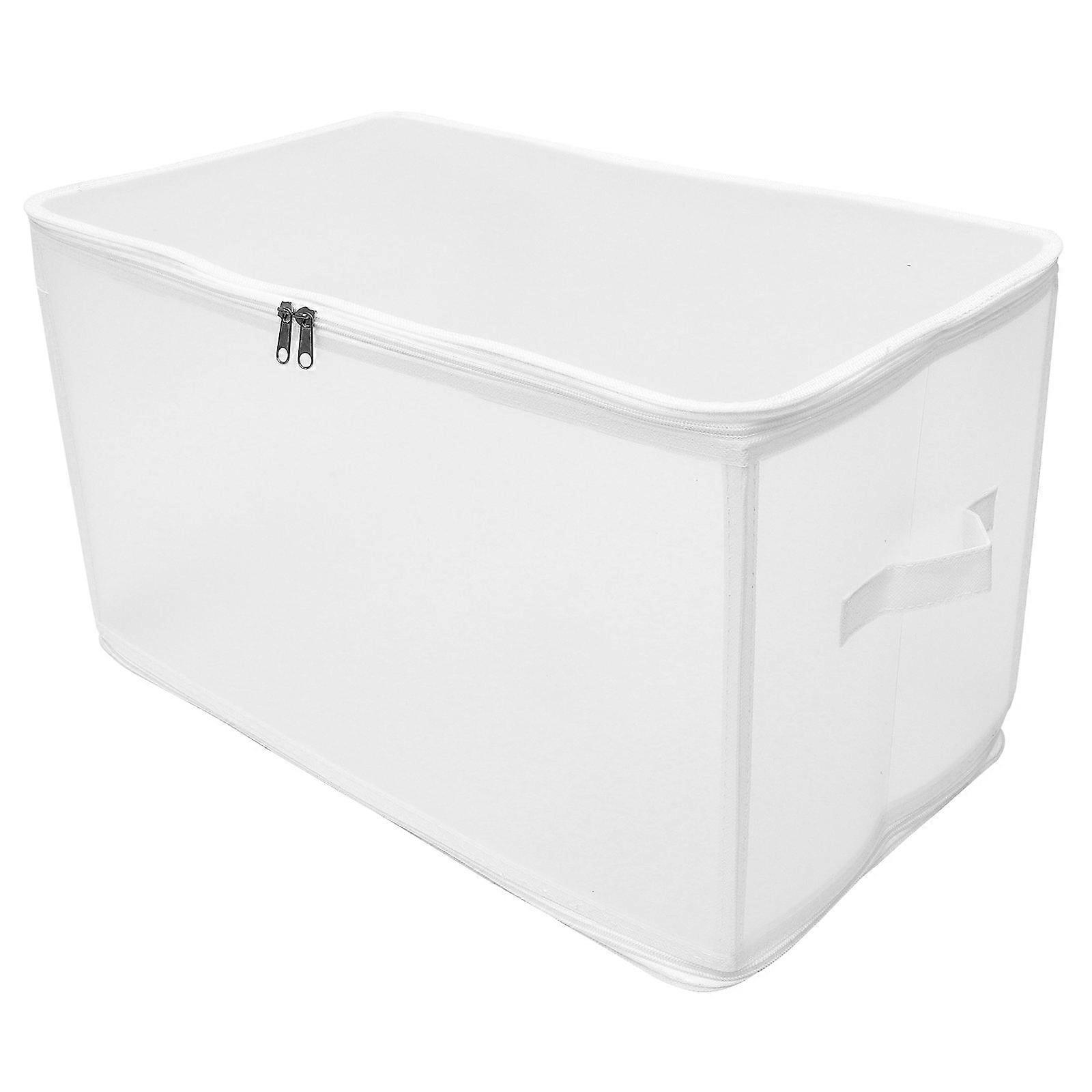 Foldable Clothes Bedding Sheets Organizer with Large Capacity Zipper Box for Household Use Portable Garment Storage Solution