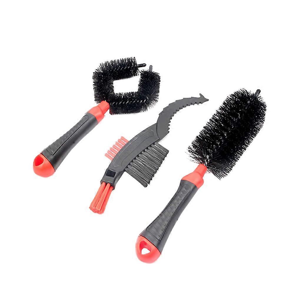 Red Nylon Bike Cleaning Tool Chain Clean Brush and Flywheel Brush for Effective 3pcs