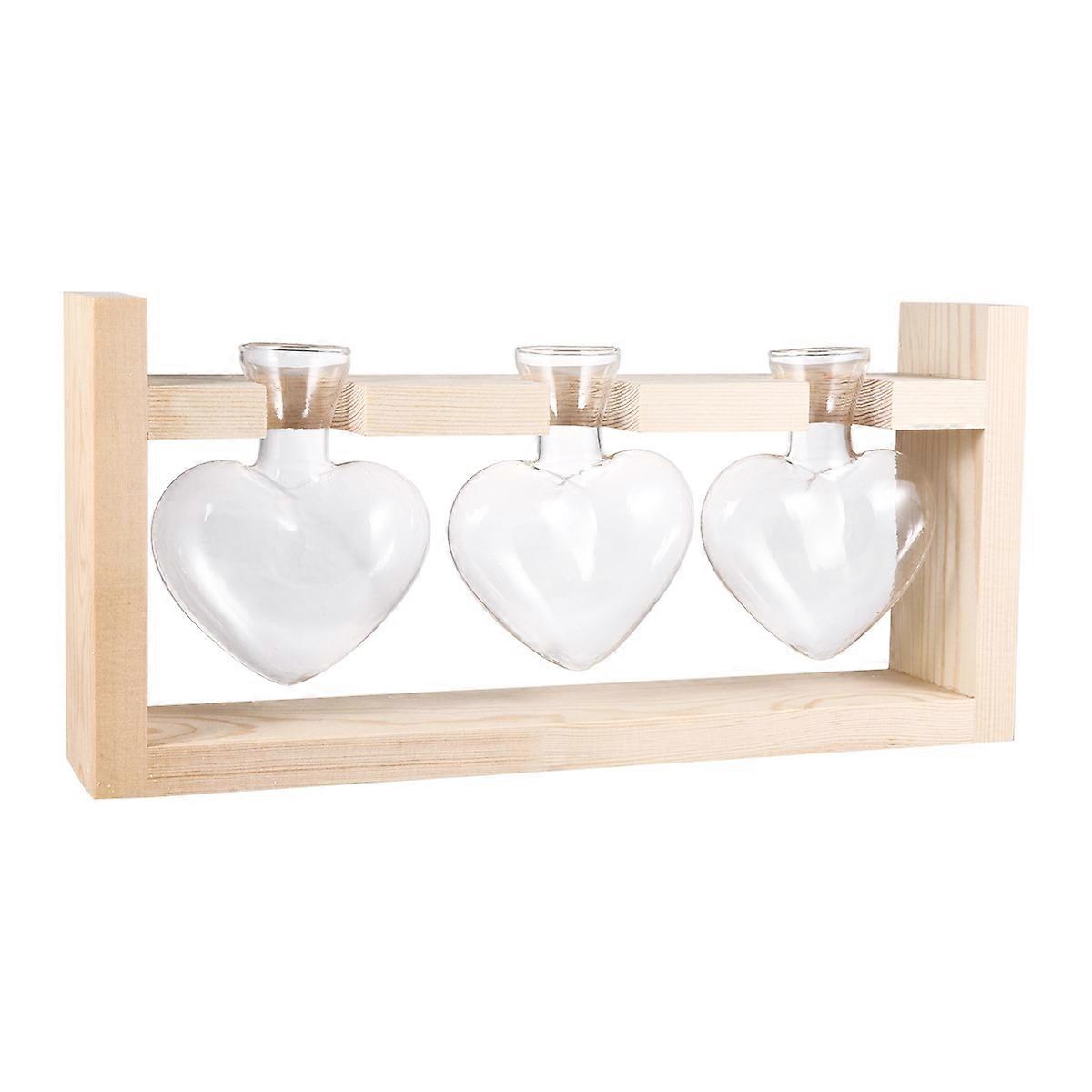 MultiColor Glass Vase with Wooden Stand Perfect for Hydroponics Storage and Plant Display 3Pcs