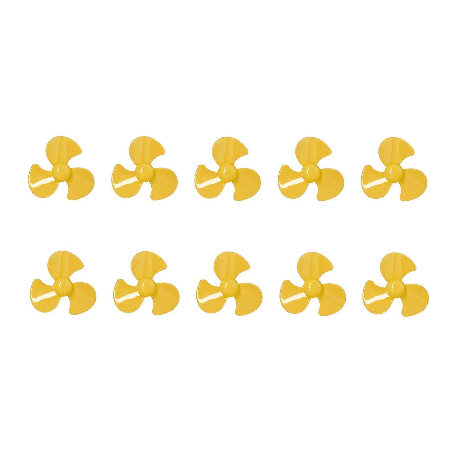 10Pcs 50mm 3 Blades Propeller ABS Turning Propellers Replacement DIY Car Model AccessoriesYellow