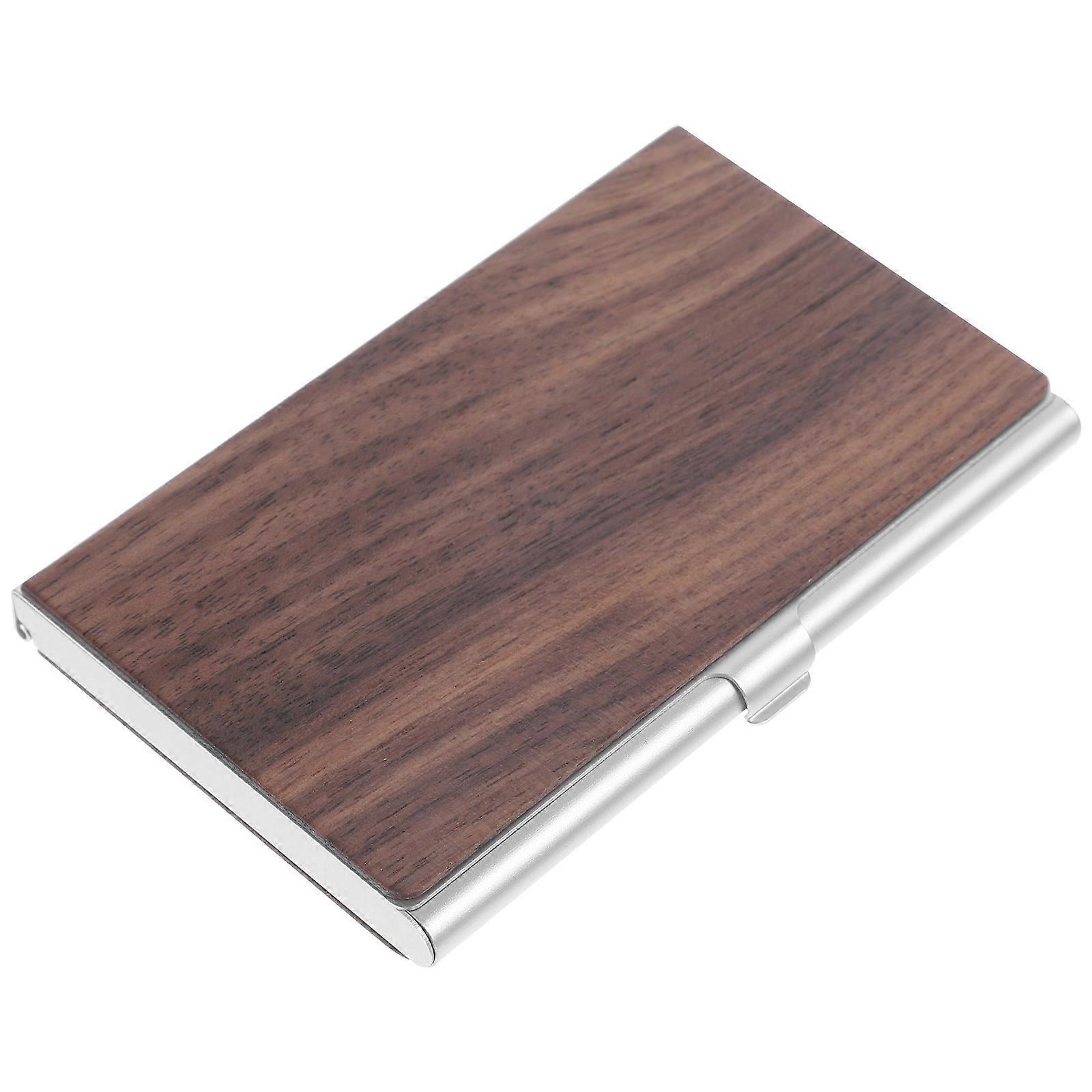 Aluminum Alloy Business Card Holder for Office with Compact Size and Large Capacity 4.5 x 3.2 x 1.1 inches