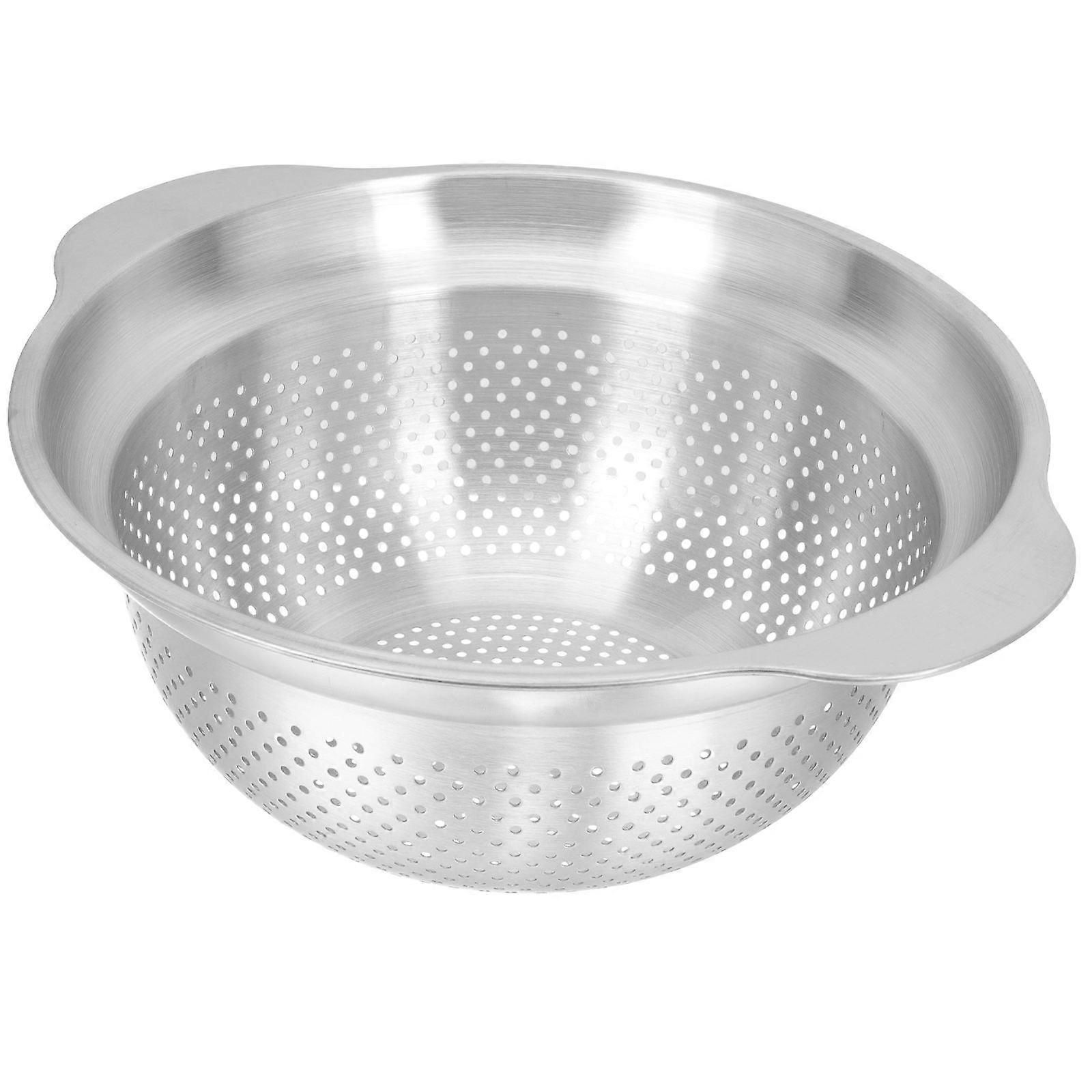 Kitchen Colanders Spaghetti Strainer with Handle Washing Fruits Round Shape 9.1×9.1×3.9in 1Pcs