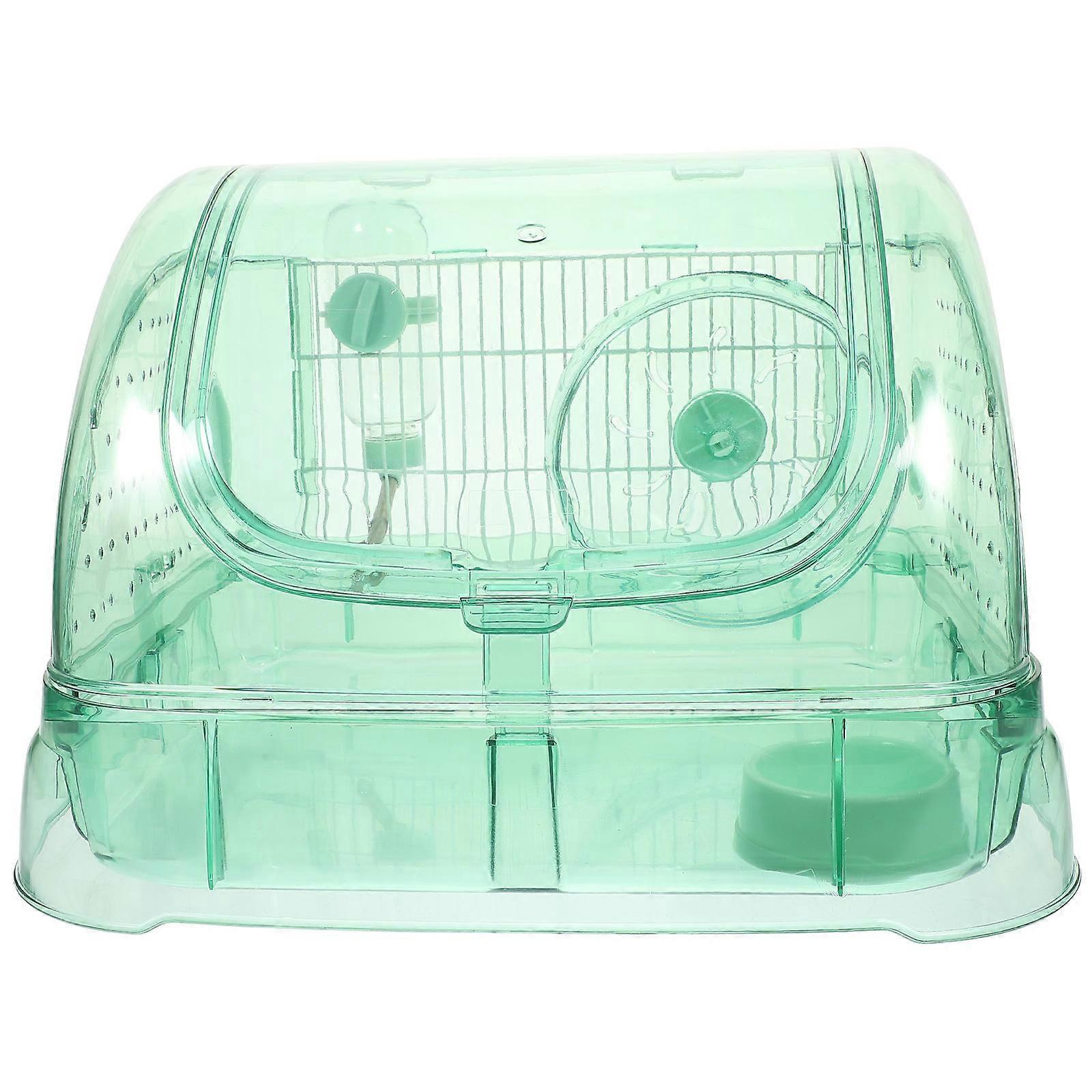 Light Green Acrylic Hamster Cage for Small Pets with 360° View Safe and Breathable Household Use