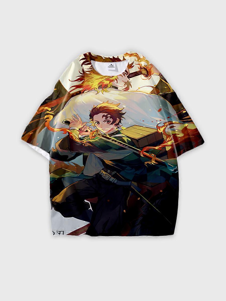 T-shirt round neck Character Pattern loose short sleeve P1329