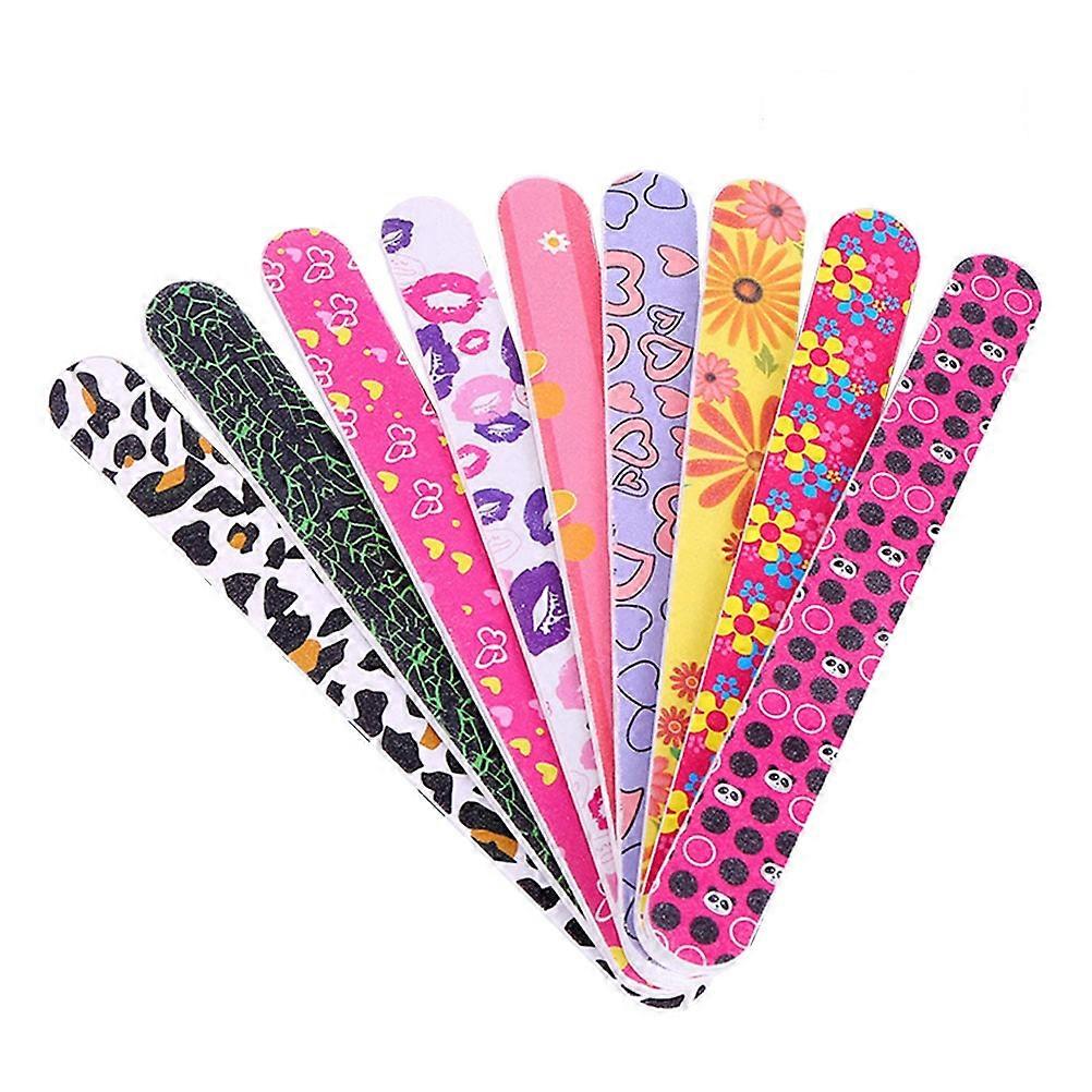 Nail Buffers 50Pcs Double Sided Board Nail Filing Tools Manicure Professional Use Assorted Color Round Ends