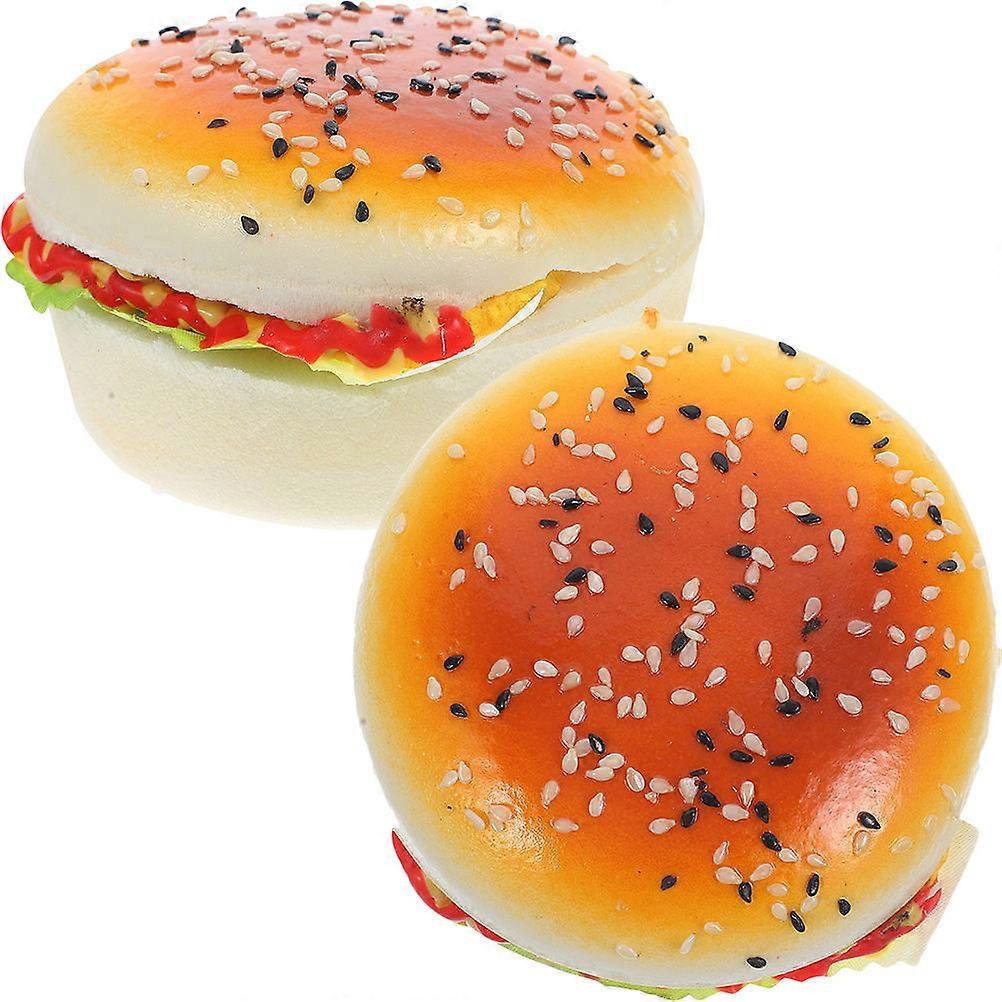 2pcs Realistic Simulation Burger Model PU Burger Decoration Baking Photography Prop