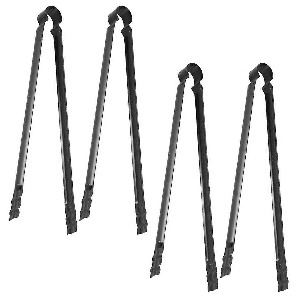 4pcs Ergonomic Barbecue Charcoal Tongs, Long Scald Resistant Food Clips for Grill and Fireplace, Lightweight Iron Design for Easy Handling and Safe