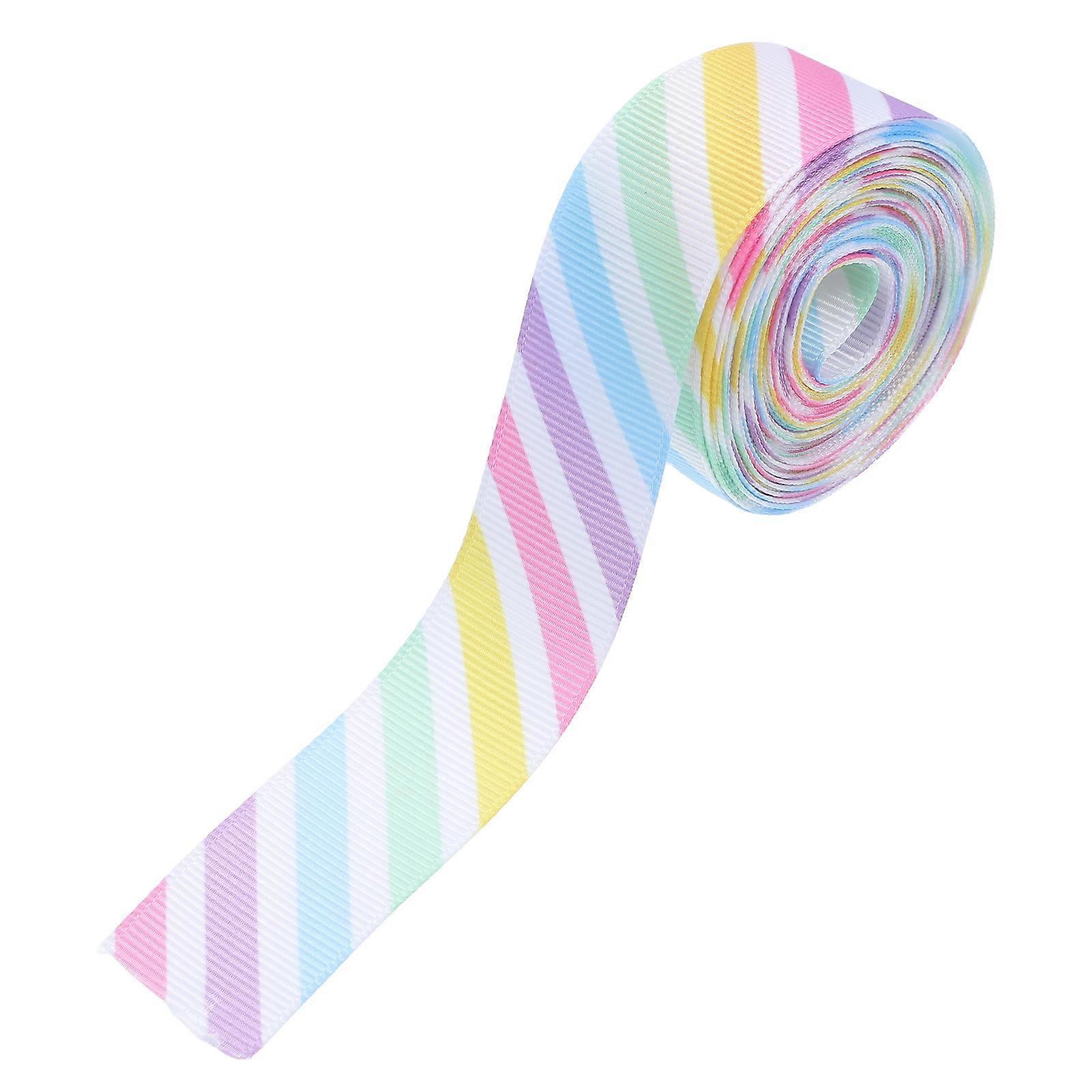 Floral Arrangements Wide Striped Ribbon For Bow Making 2.5Cm Width 5 Yards Length Polyester Material 1 Roll