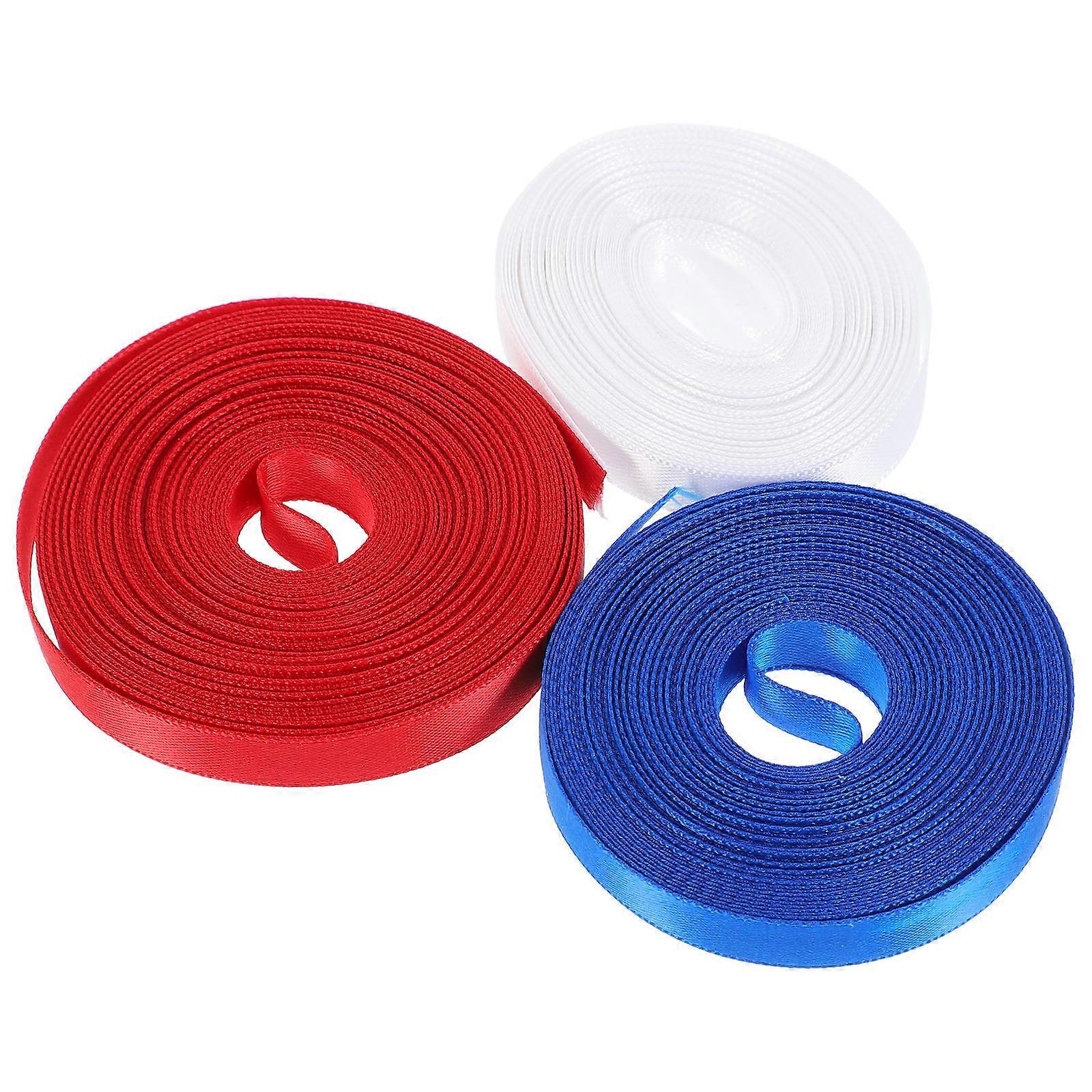 Patriotic Decorative Ribbon for Crafts and Gifts Assorted Color Polyester Lightweight Compact 3 Rolls