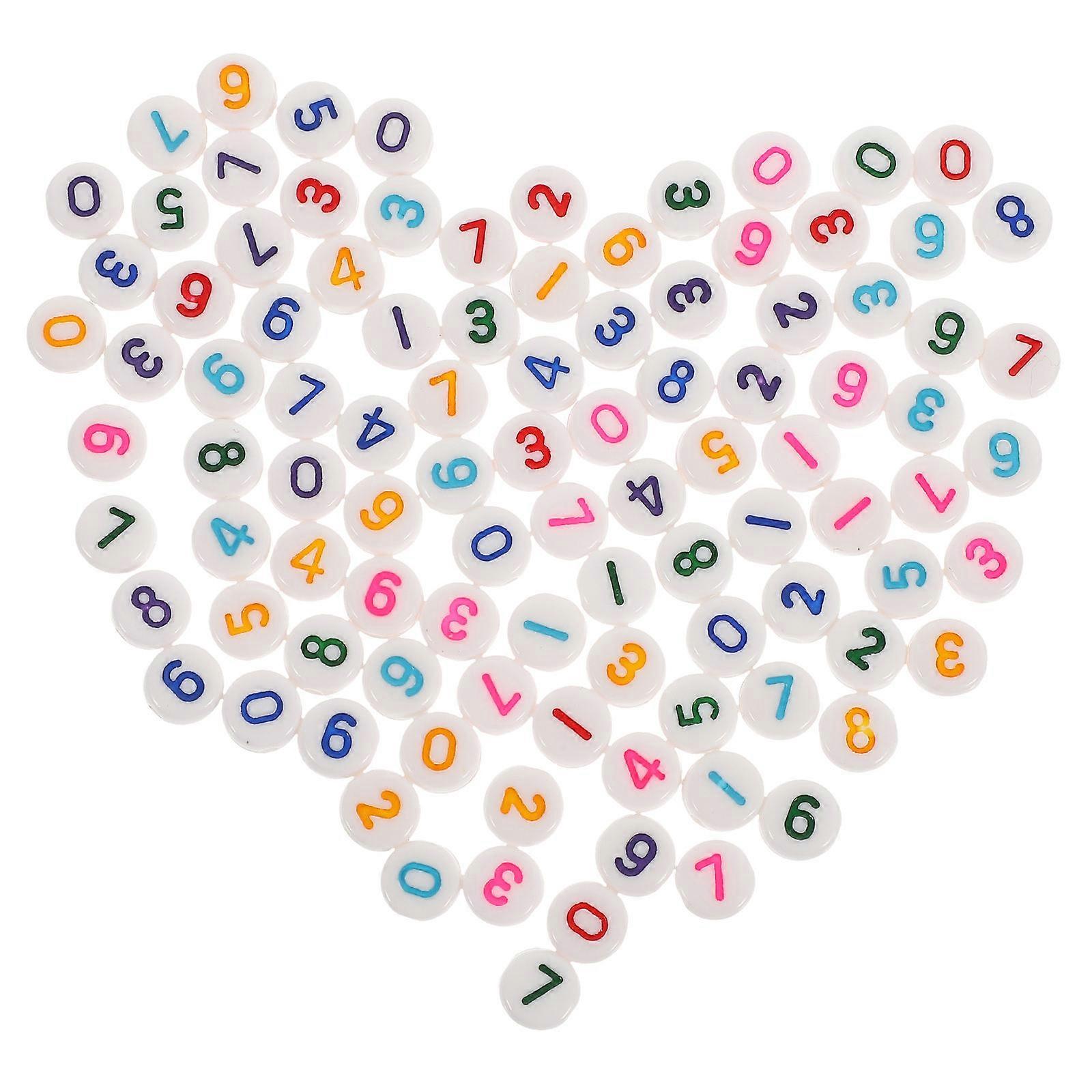 Number Beads Acrylic Number Beads for DIY Use 100Pcs Set