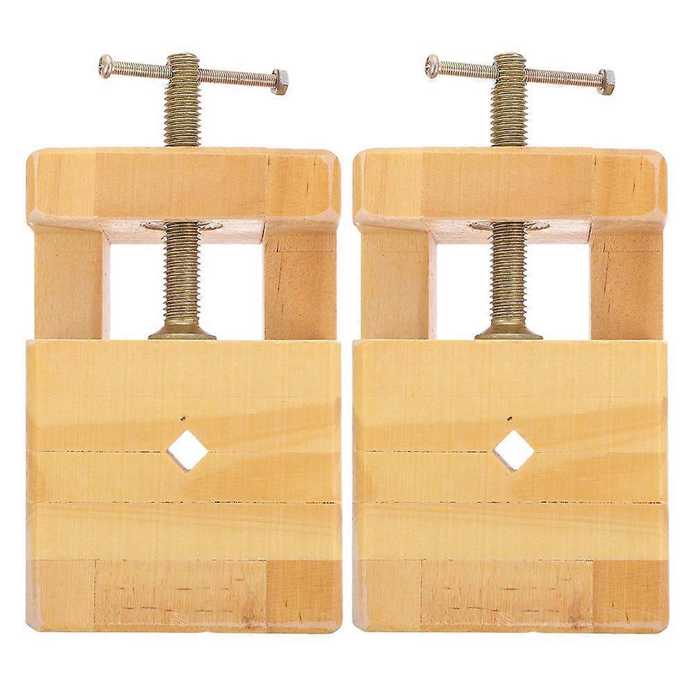 Clamps for Model Making Wood Vise Fix Seals for Craft Use Khaki Color Metal Material 2Pcs