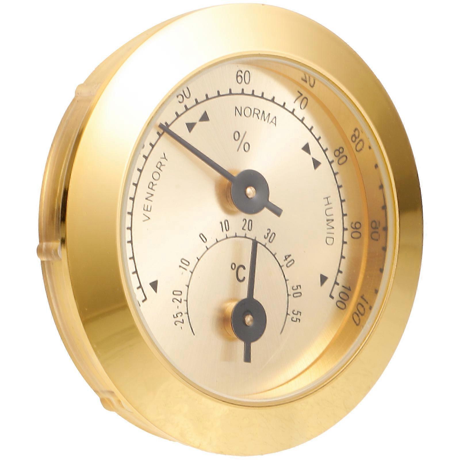 Violin Accessory Humidity Meter Temperature Monitoring Golden Round ABS 1Pack