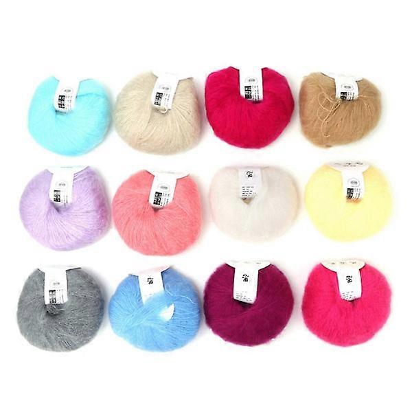 Beliebtes weiches Mohair-Pashm-Strick-Angora-Langwollgarn (12 Farben pro Set).